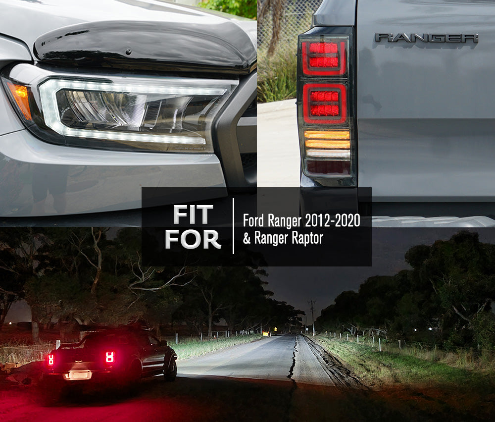 VLAND LED Headlights + LED Tail Lights for Ford Ranger 2015-2020 Wildtrak Raptor - Sunyee
