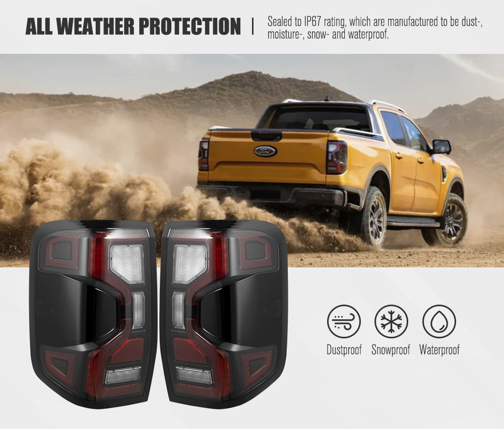 MOBI Pair LED Tail Lights For Ford Ranger XL XLS XLT SPORT MY 2023 - on - Sunyee
