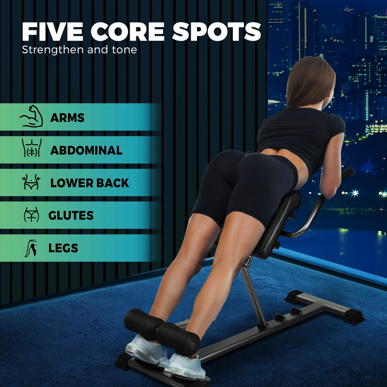 Finex Weight Bench Back Hyperextension Roman Chair Home Gym Equipments Fitness - Sunyee