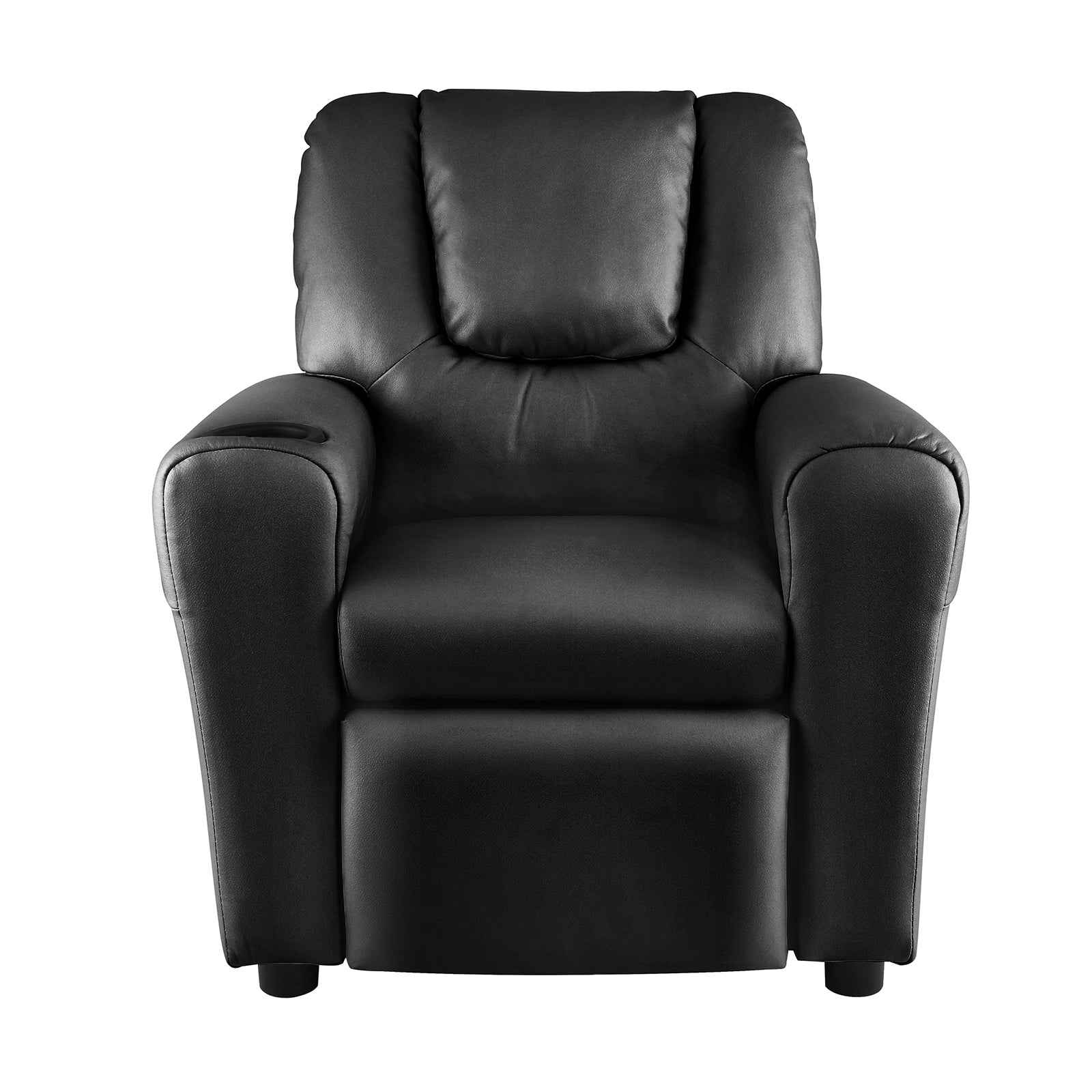 Oikiture Kids Recliner Sofa Children Lounge Chair PU Leather Couch Armchair Black - Sunyee