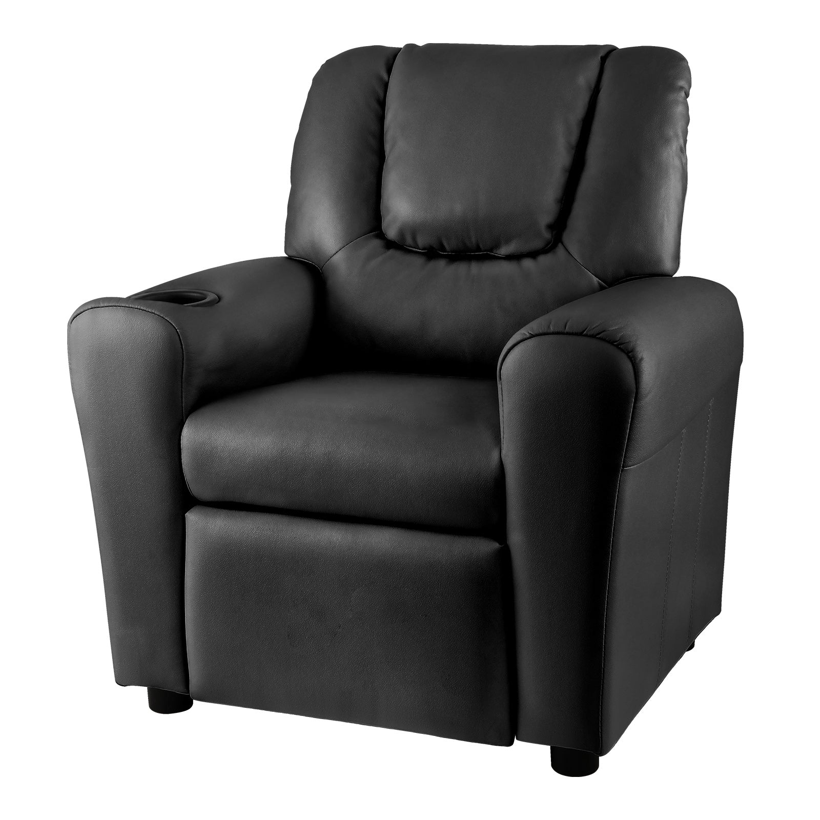 Oikiture Kids Recliner Sofa Children Lounge Chair PU Leather Couch Armchair Black - Sunyee