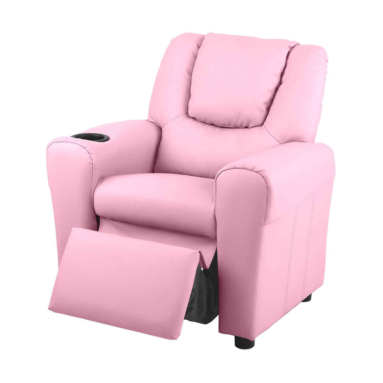 Oikiture Kids Recliner Chair Sofa Children Lounge PU Leather Couch Armchair Pink - Sunyee