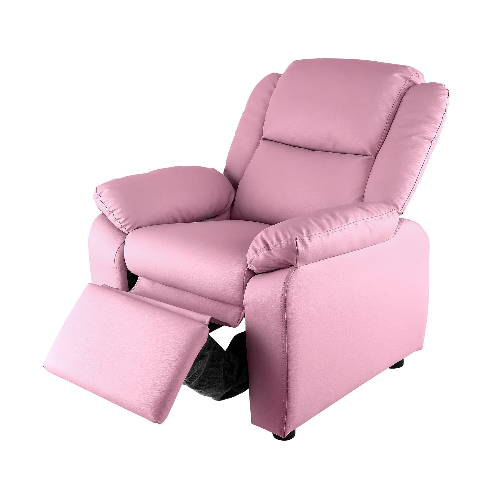 Oikiture Kids Recliner Chairs Children Lounge Sofa PU Armchair Storage Pink - Sunyee