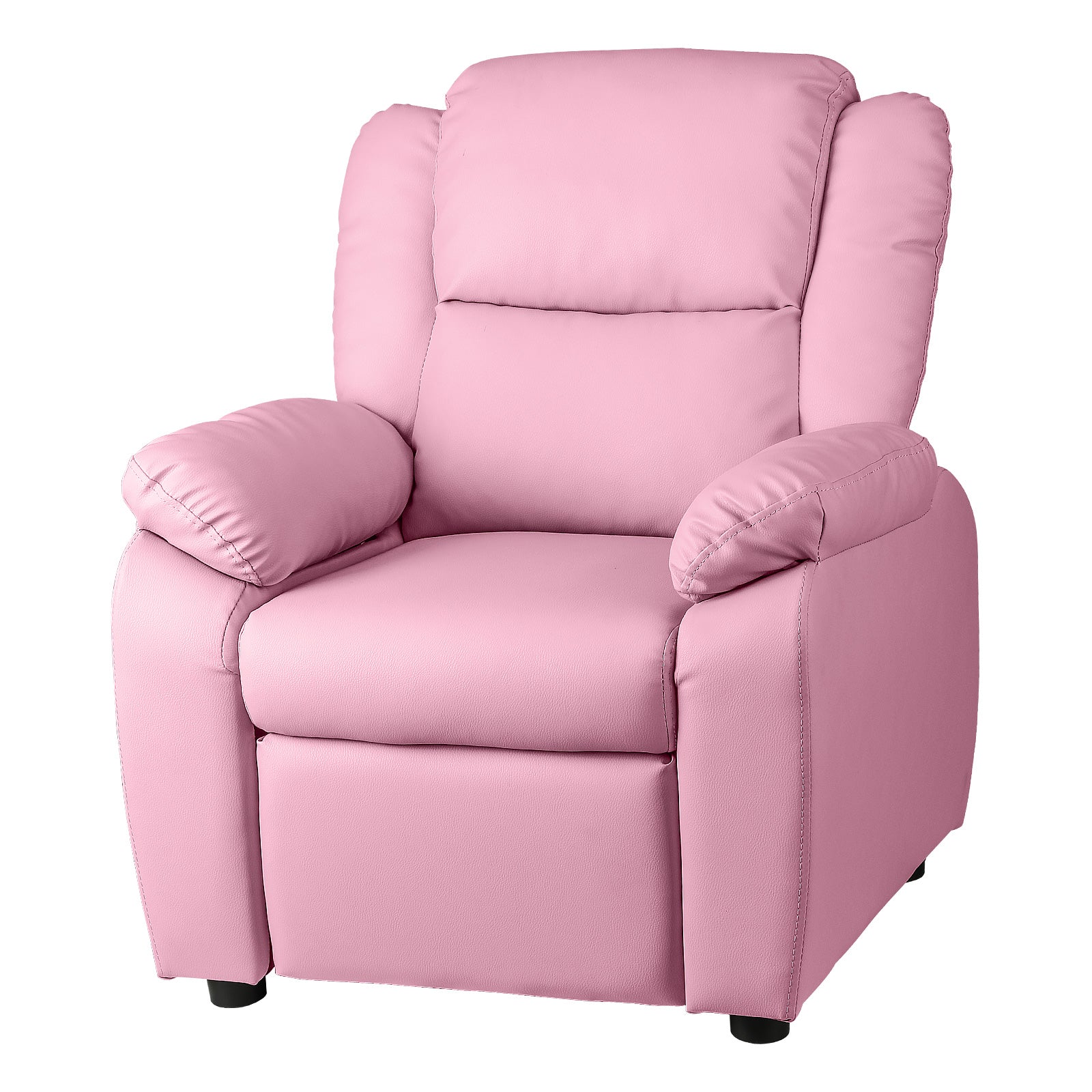 Oikiture Kids Recliner Chairs Children Lounge Sofa PU Armchair Storage Pink - Sunyee