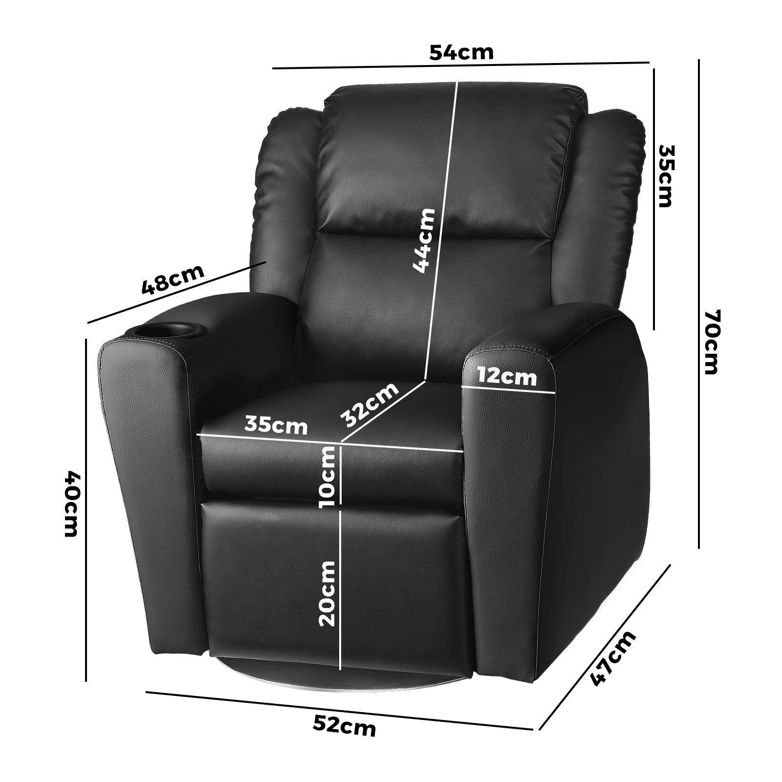 Oikiture Kids Recliner Chairs Rotatable Sofa Children Lounge PU Couch Armchair - Sunyee