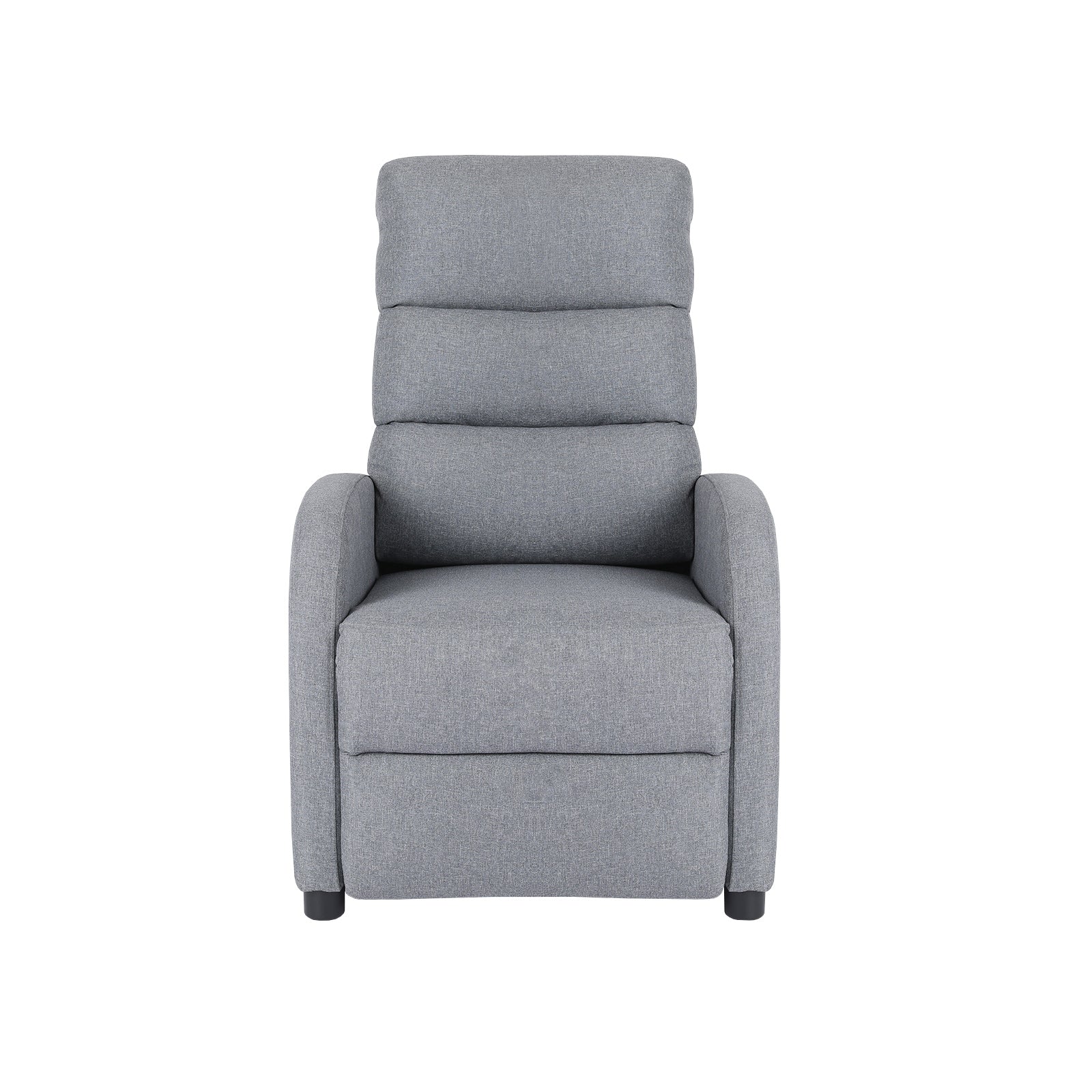 Oikiture Recliner Chair ArmChair Padded Sofa Lounge Adjustable Polyester Grey - Sunyee