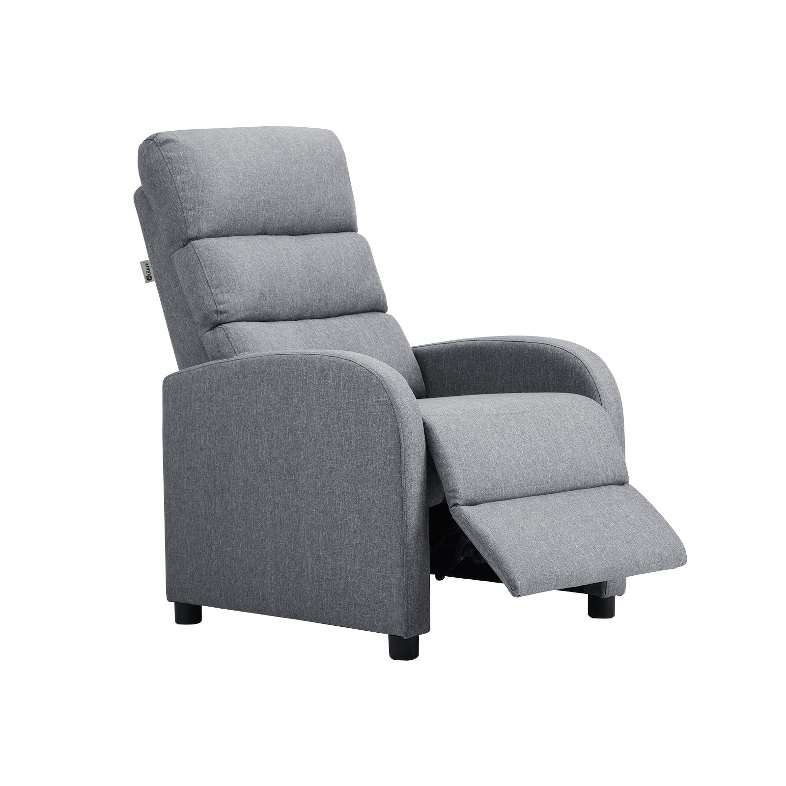 Oikiture Recliner Chair ArmChair Padded Sofa Lounge Adjustable Polyester Grey - Sunyee