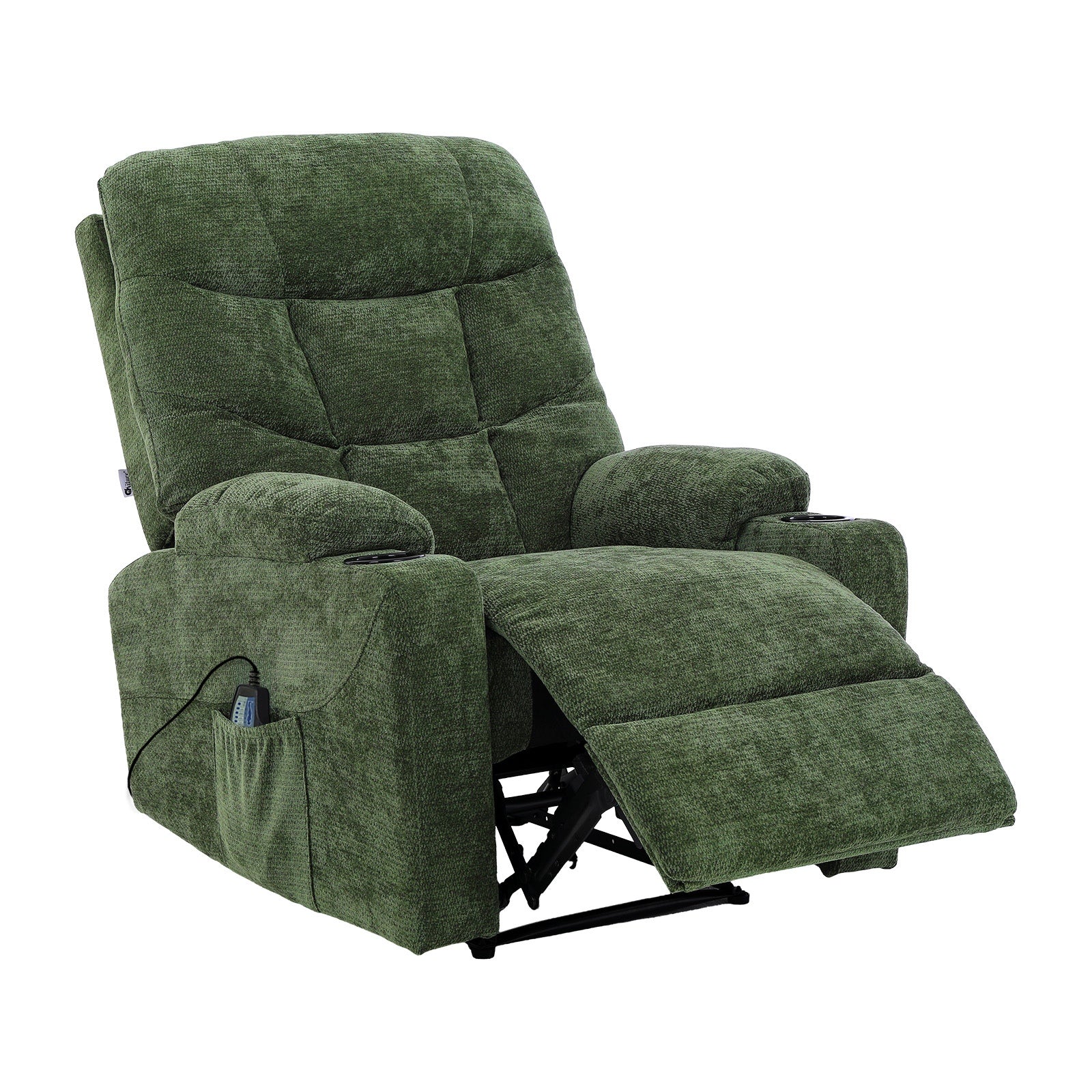 Oikiture Recliner Chair Electric Massage Chair Lounge Heated Polyester
