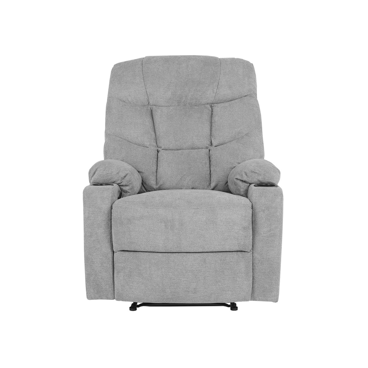 Oikiture Recliner Chair Electric Massage Chair Sofa Lounge Heated Polyester Grey - Sunyee