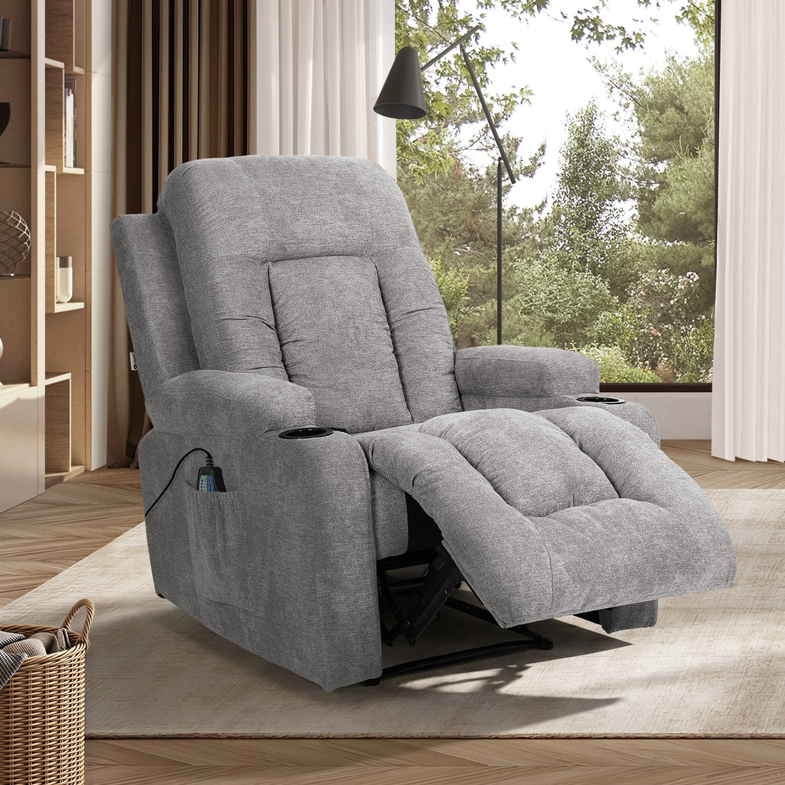 Oikiture Recliner Chair Heated Massage Armchair Lounge Sofa