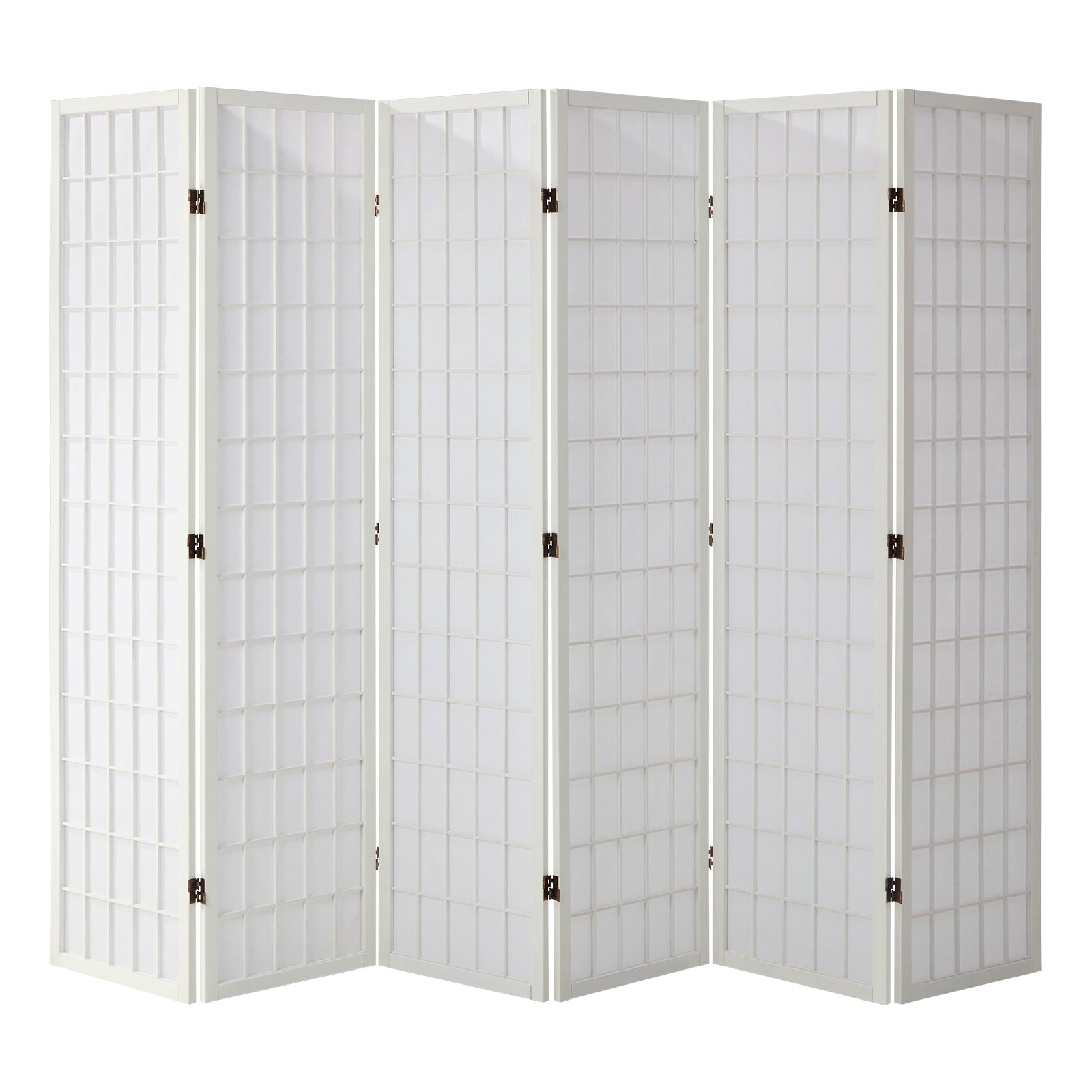 Oikiture 6/8 Panel Room Divider Privacy Screen Partition Timber Farbic Natural - Sunyee