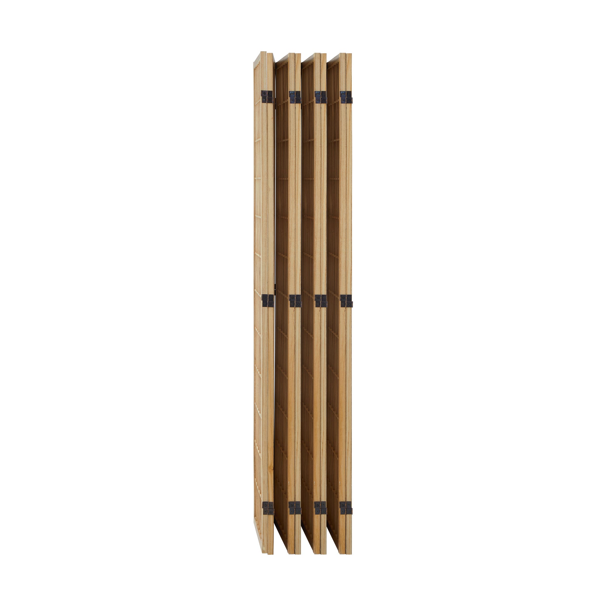 Oikiture 8 Panel Room Divider Privacy Screen Partition Timber Farbic Natural - Sunyee