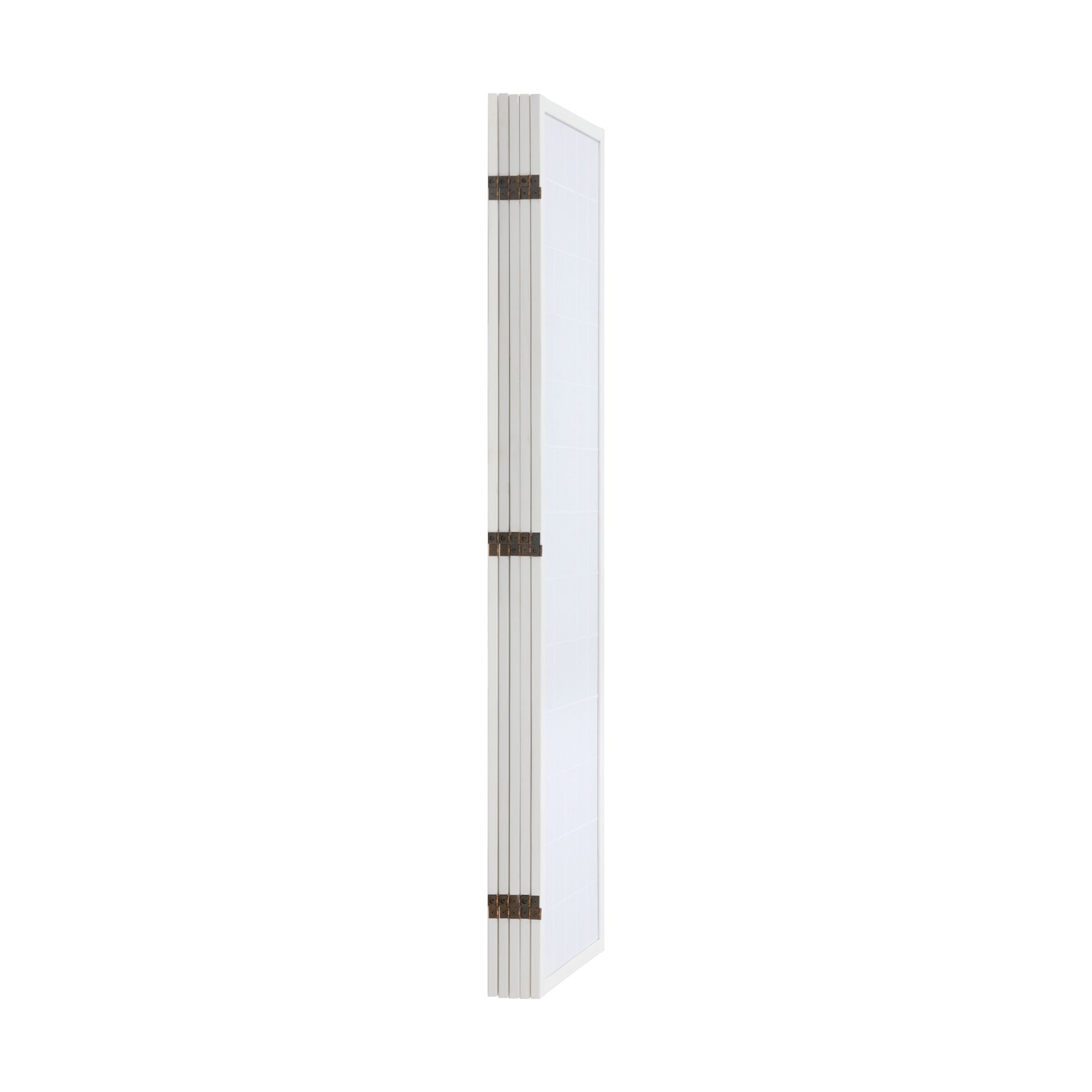 Oikiture 8 Panel Room Divider Privacy Screen Partition Timber Farbic White - Sunyee