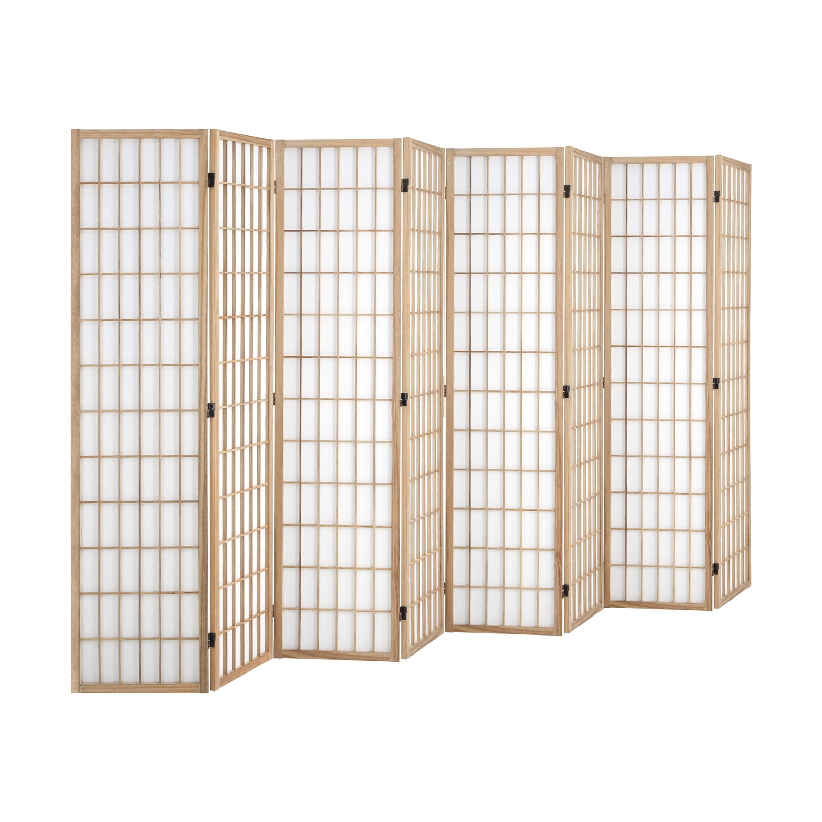Oikiture 6/8 Panel Room Divider Privacy Screen Partition Timber Farbic Natural - Sunyee