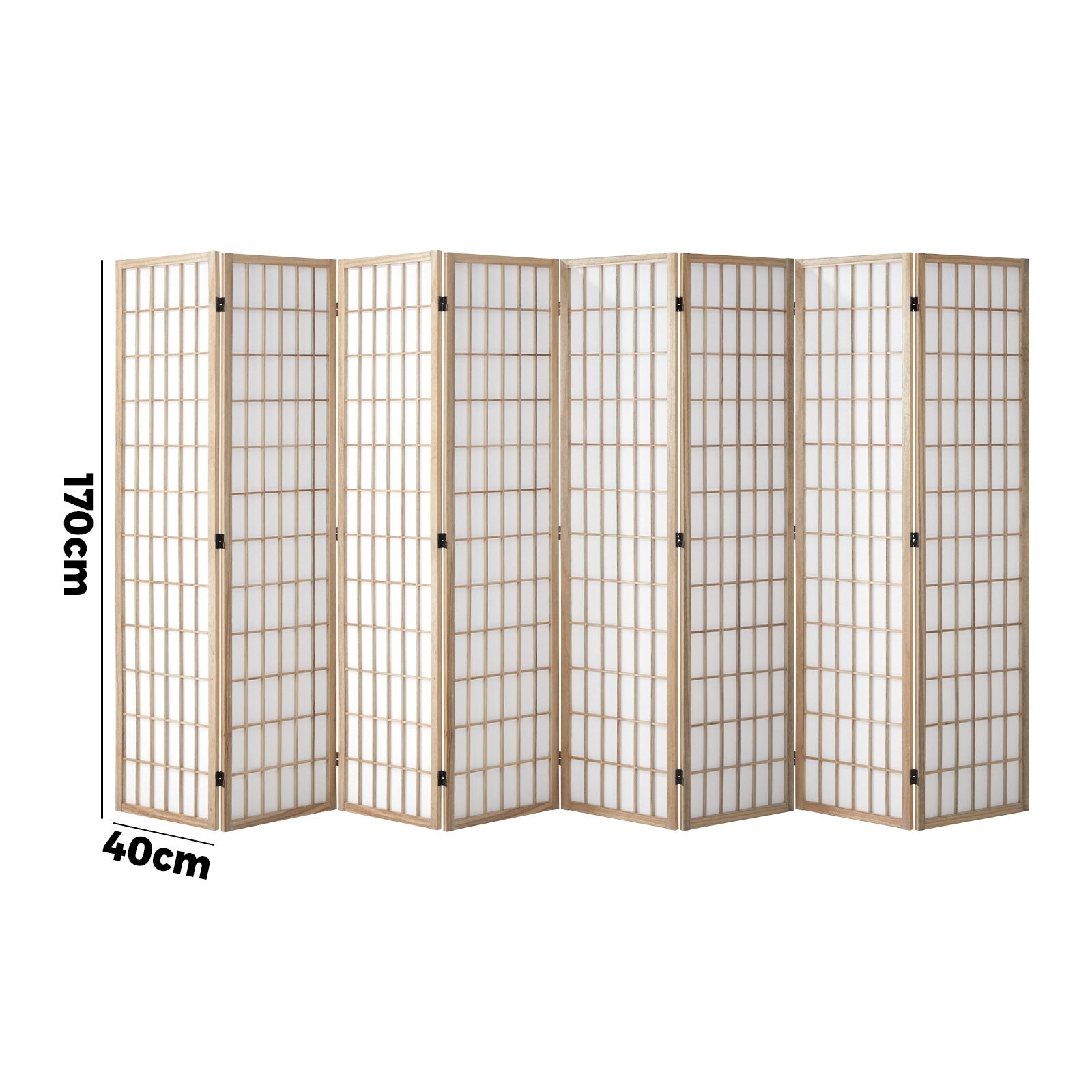 Oikiture 6/8 Panel Room Divider Privacy Screen Partition Timber Farbic Natural - Sunyee