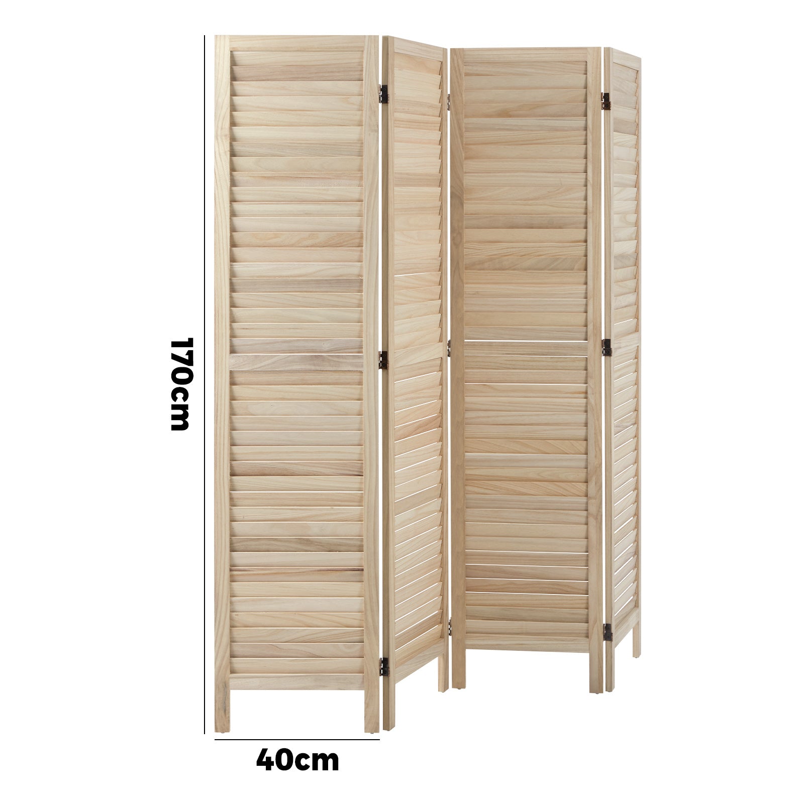 Oikiture 4 Panel Room Divider Privacy Screen Partition Timber Wooden Natural - Sunyee
