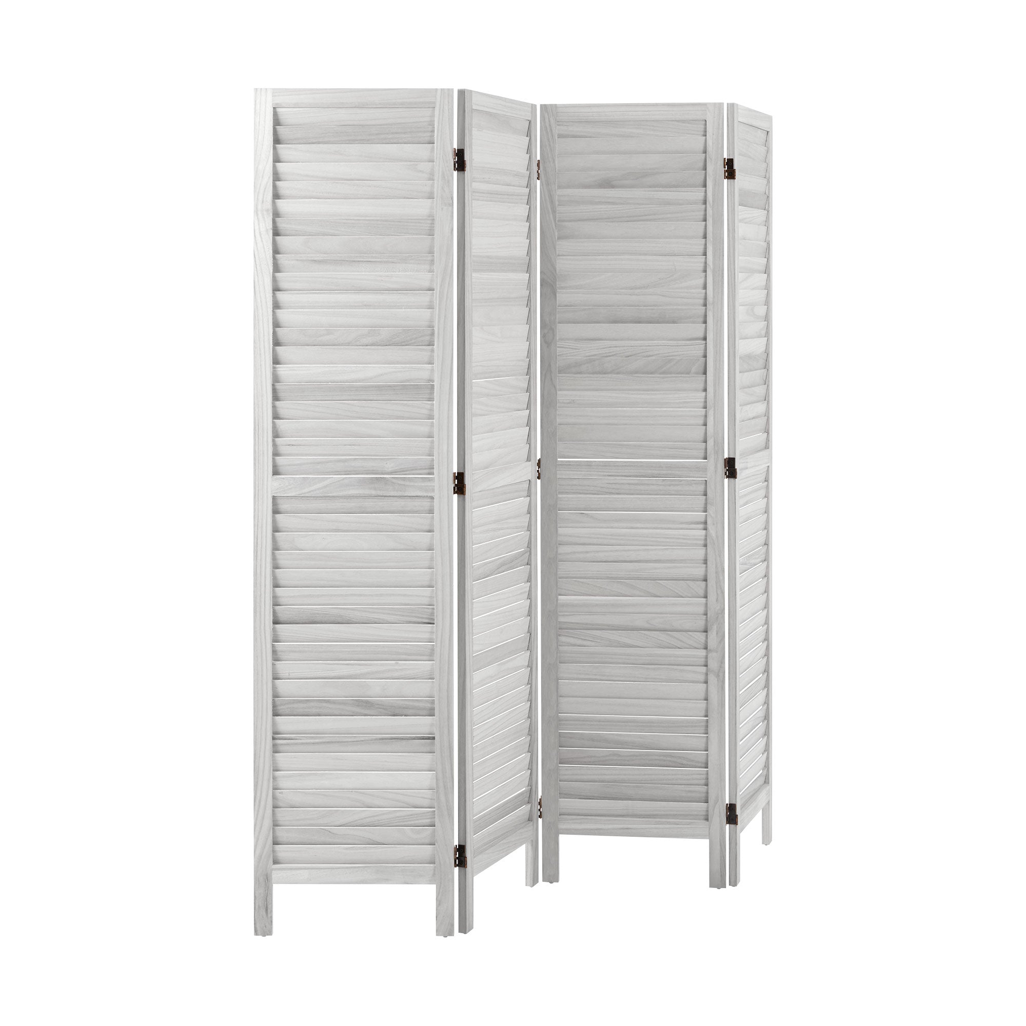 Oikiture 4 Panel Room Divider Privacy Screen Partition Timber Wooden Fold White - Sunyee