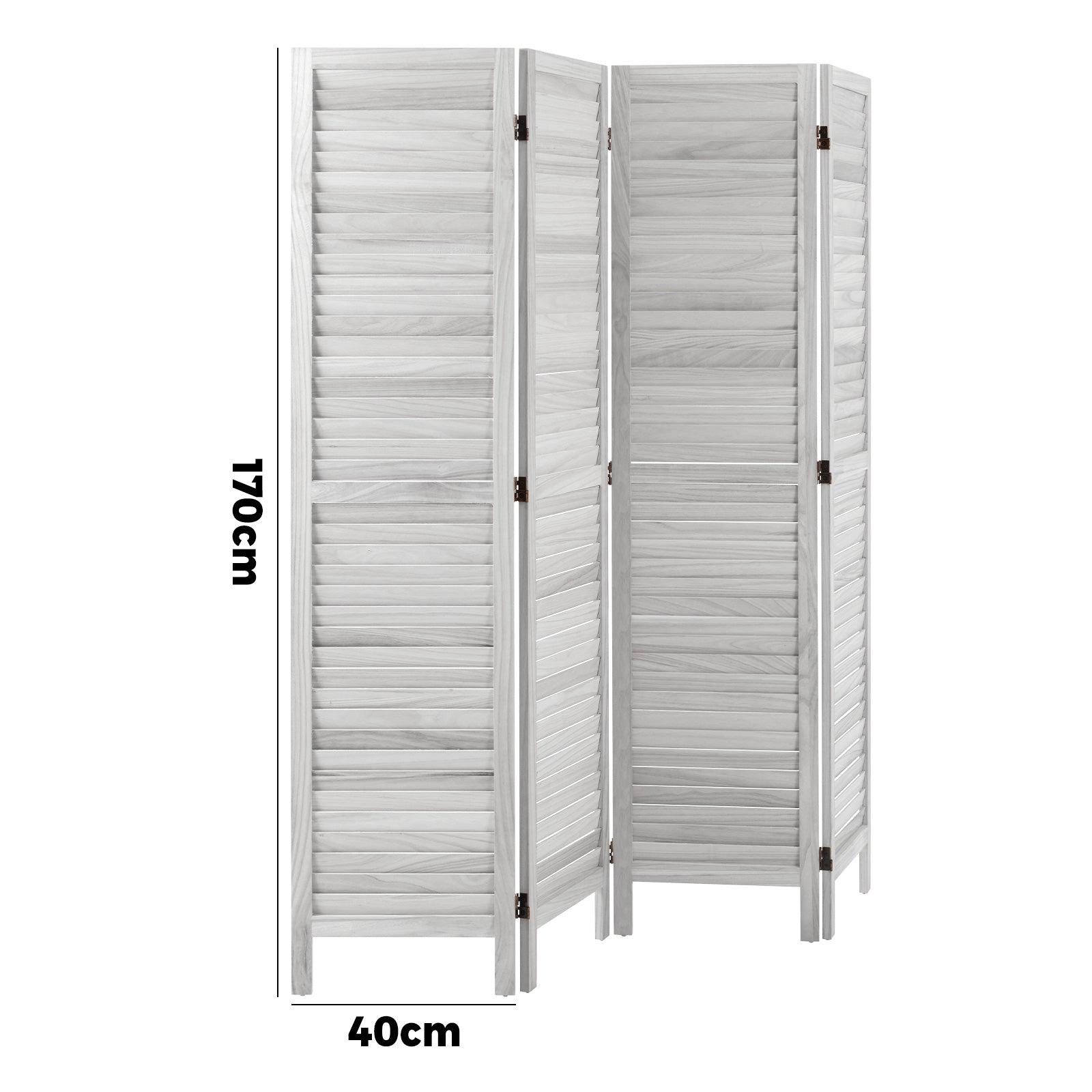 Oikiture 4 Panel Room Divider Privacy Screen Partition Timber Wooden Fold White - Sunyee