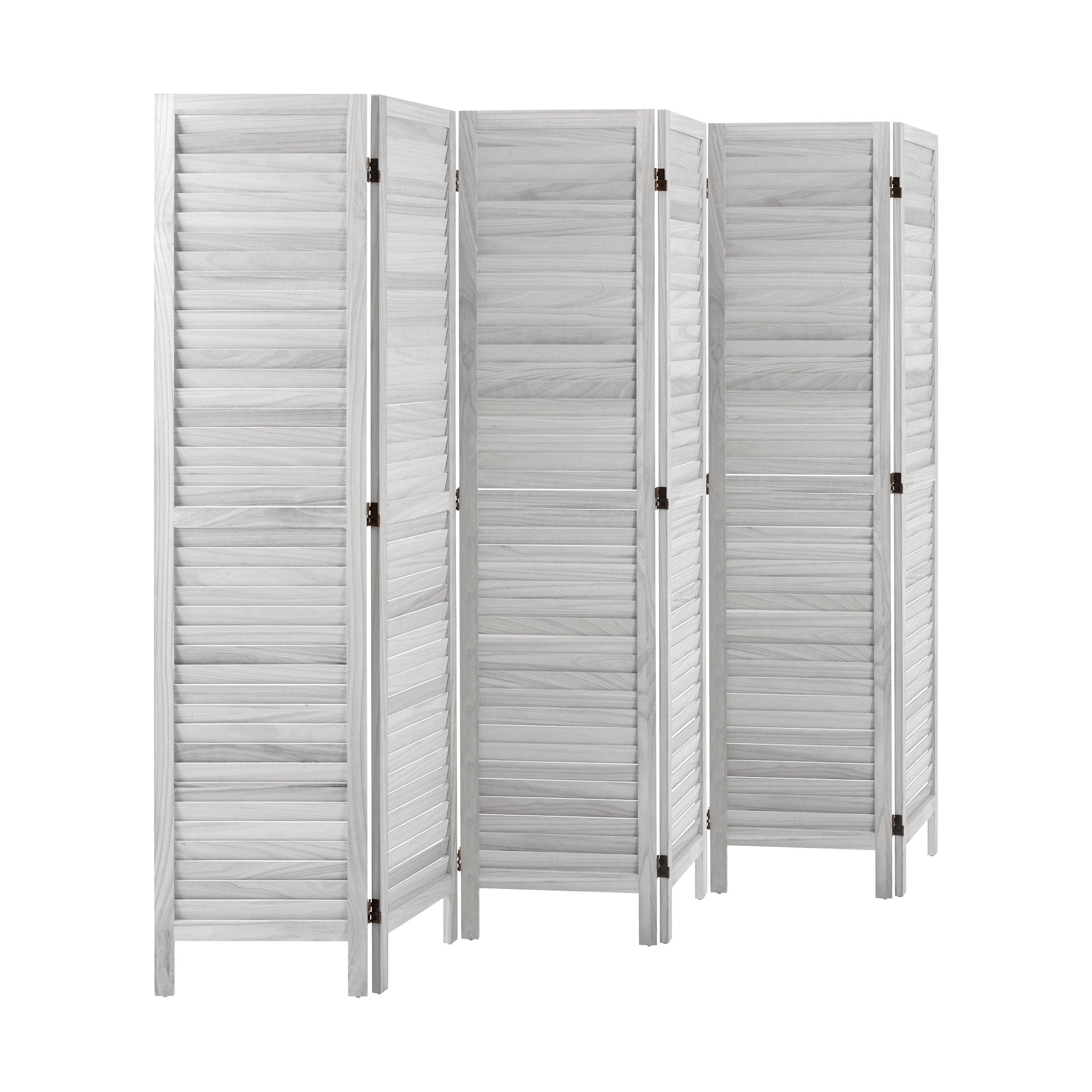 Oikiture 6 Panel Room Divider Privacy Screen Partition Timber Wooden Fold White - Sunyee