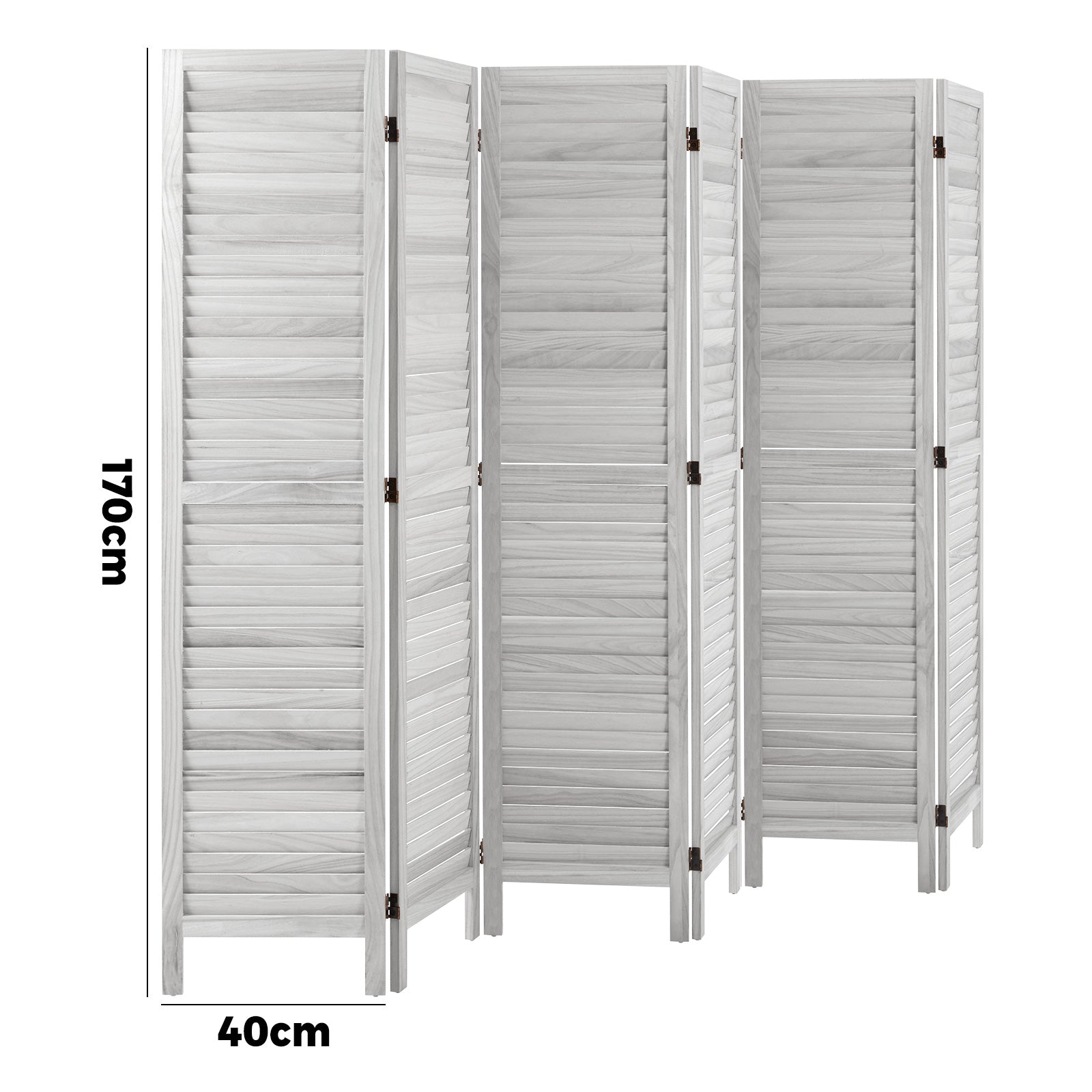 Oikiture 6 Panel Room Divider Privacy Screen Partition Timber Wooden Fold White - Sunyee