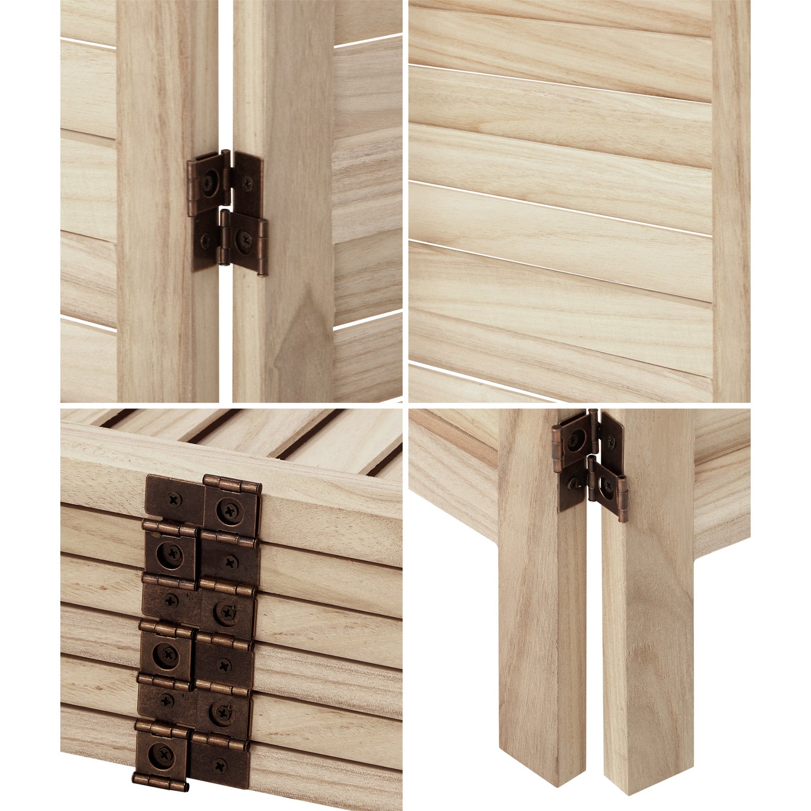 Oikiture 4/6/8 Panel Room Divider Privacy Screen Partition Timber Wooden Fold - Sunyee