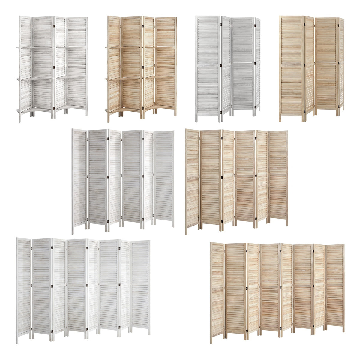 Oikiture 4/6/8 Panel Room Divider Privacy Screen Partition Timber Wooden Fold
