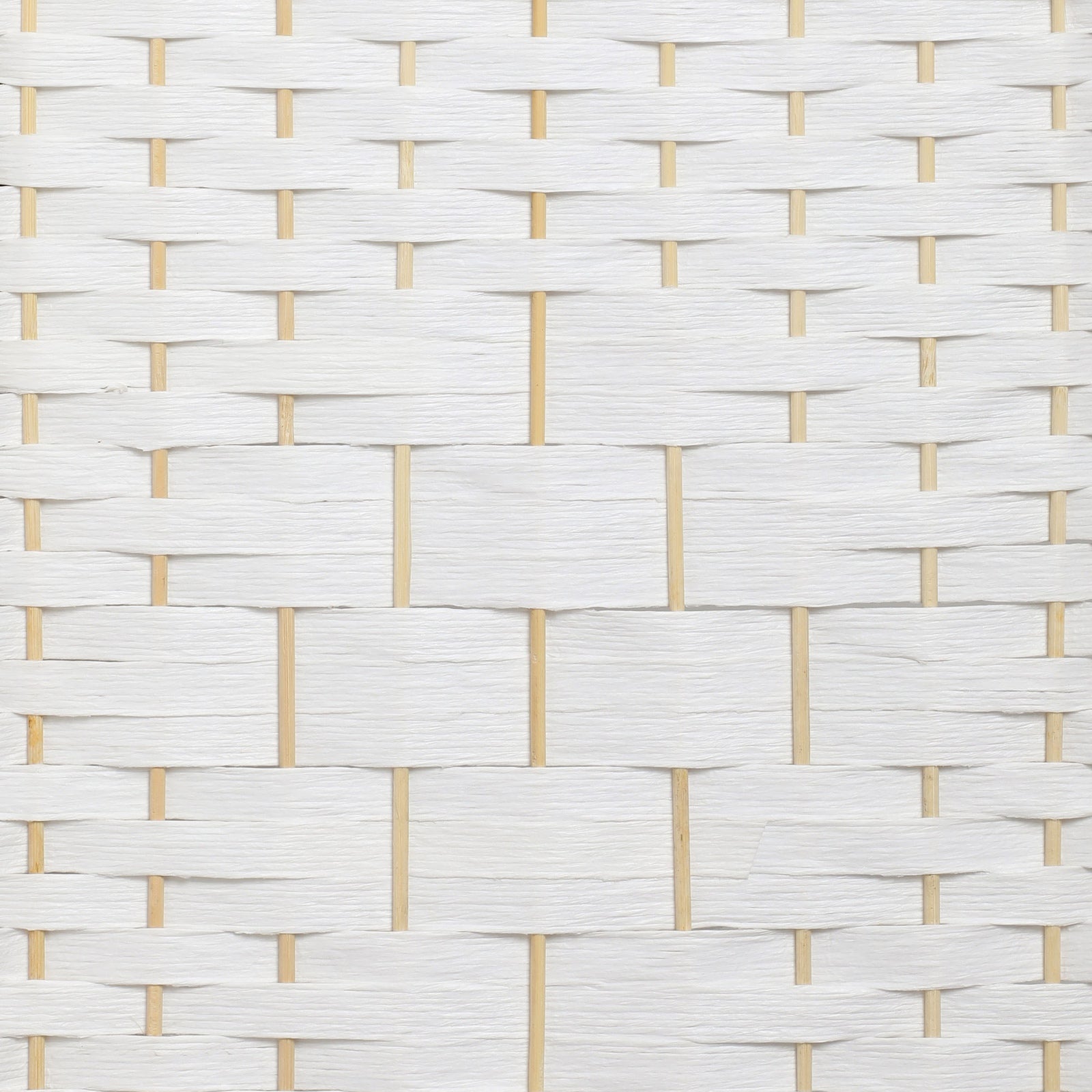 Oikiture 6 Panel Room Divider Screen Privacy Dividers Woven Wood Folding White - Sunyee