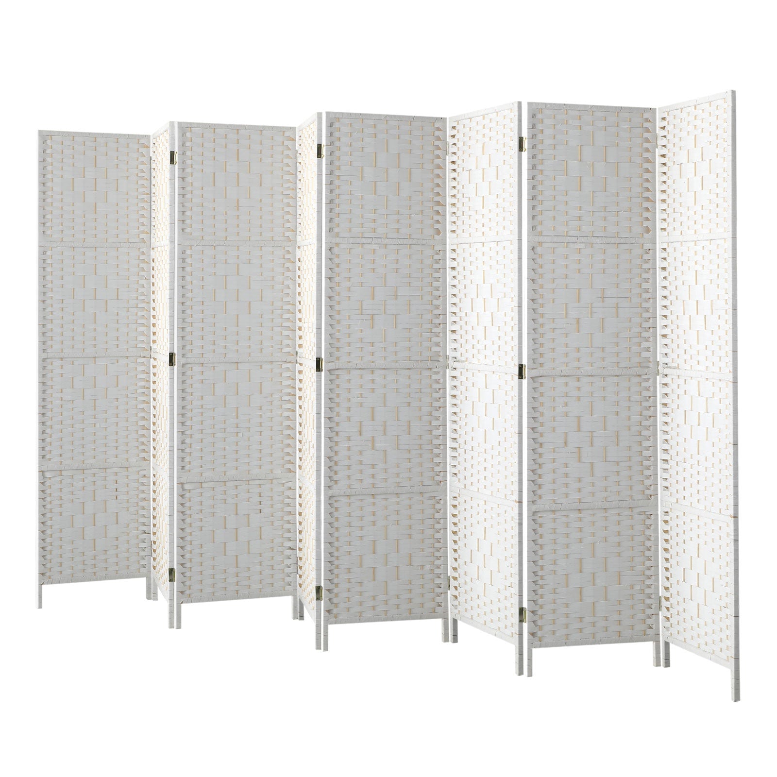 Oikiture 4/6/8 Panel Room Divider Privacy Screen Dividers Woven Wood Fold Stand - Sunyee