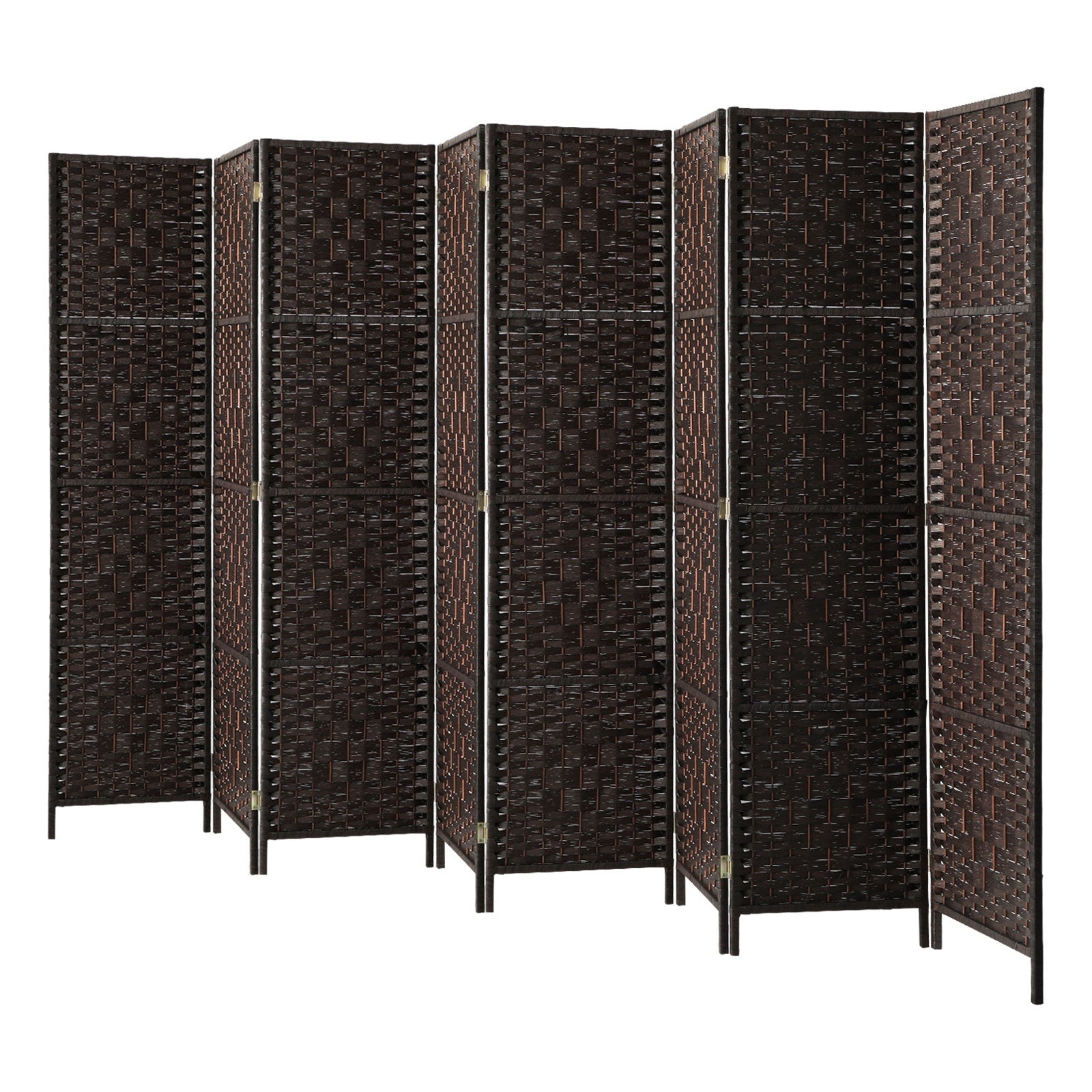 Oikiture 4/6/8 Panel Room Divider Privacy Screen Dividers Woven Wood Fold Stand - Sunyee