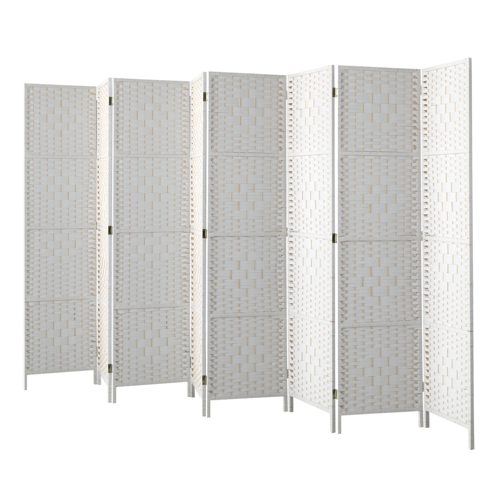 Oikiture 4/6/8 Panel Room Divider Privacy Screen Dividers Woven Wood Fold Stand - Sunyee
