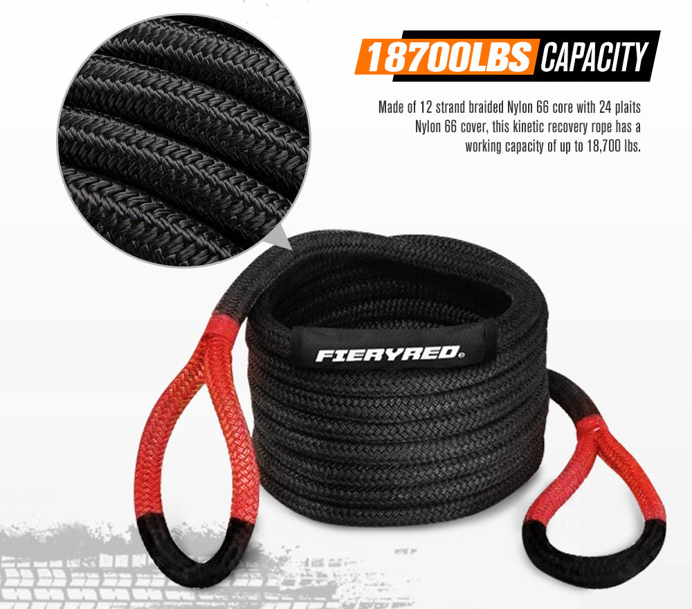 8PC Recovery Kit 9M Kinetic Rope Snatch Strap Hitch Receiver Shackles - Sunyee