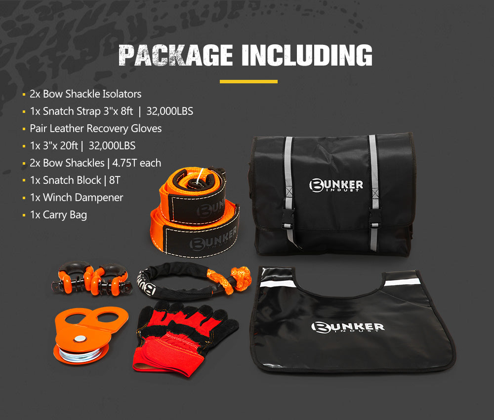 BUNKER INDUST 4WD Complete Recovery Kit 10PCS - Sunyee