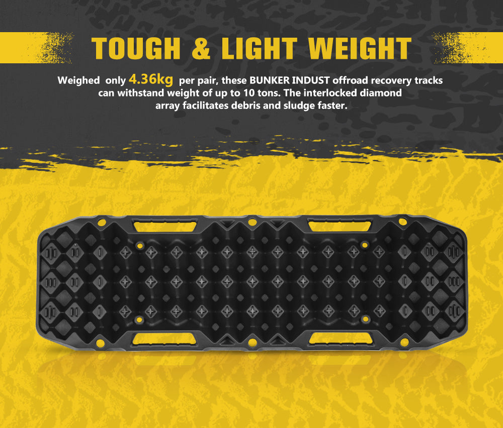 BUNKER INDUST Pair 10T Recovery Tracks Black - Sunyee