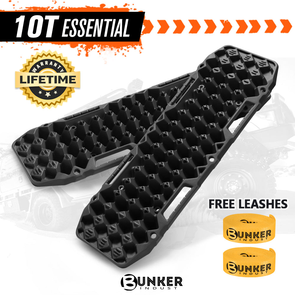 Bunker Indust 4WD Recovery Tracks /w Mounting Pins Jack Base Bag Snow Boards 4x4 - Sunyee