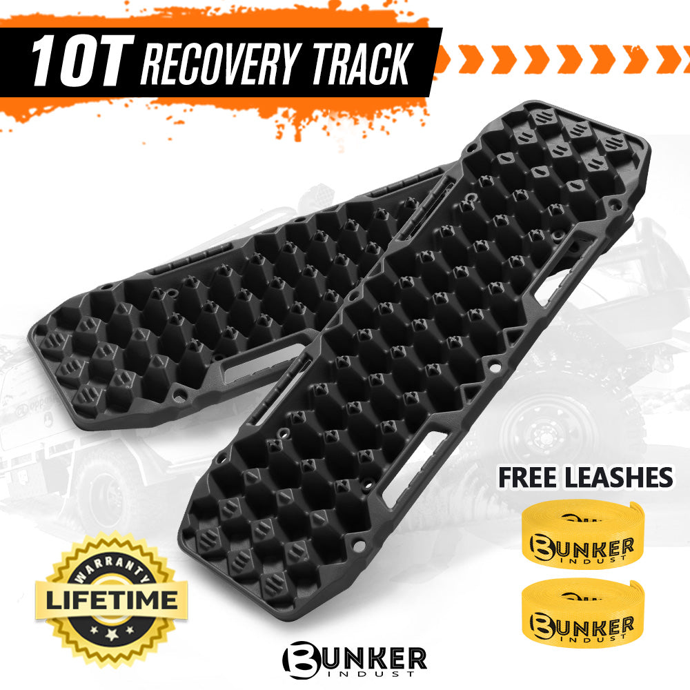 Bunker Indust 4WD Recovery Tracks /w Mounting Pins Jack Base Bag Snow Boards 4x4 - Sunyee