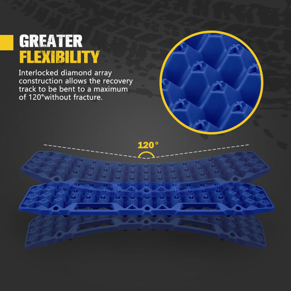 Bunker Indust 2PCS Recovery Tracks Board 10T Sand Mud Snow Traction Boards Blue