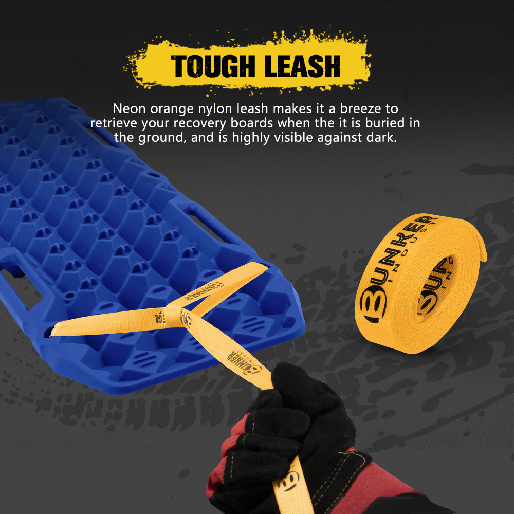 Bunker Indust 2PCS Recovery Tracks Board 10T Sand Mud Snow Traction Boards Blue