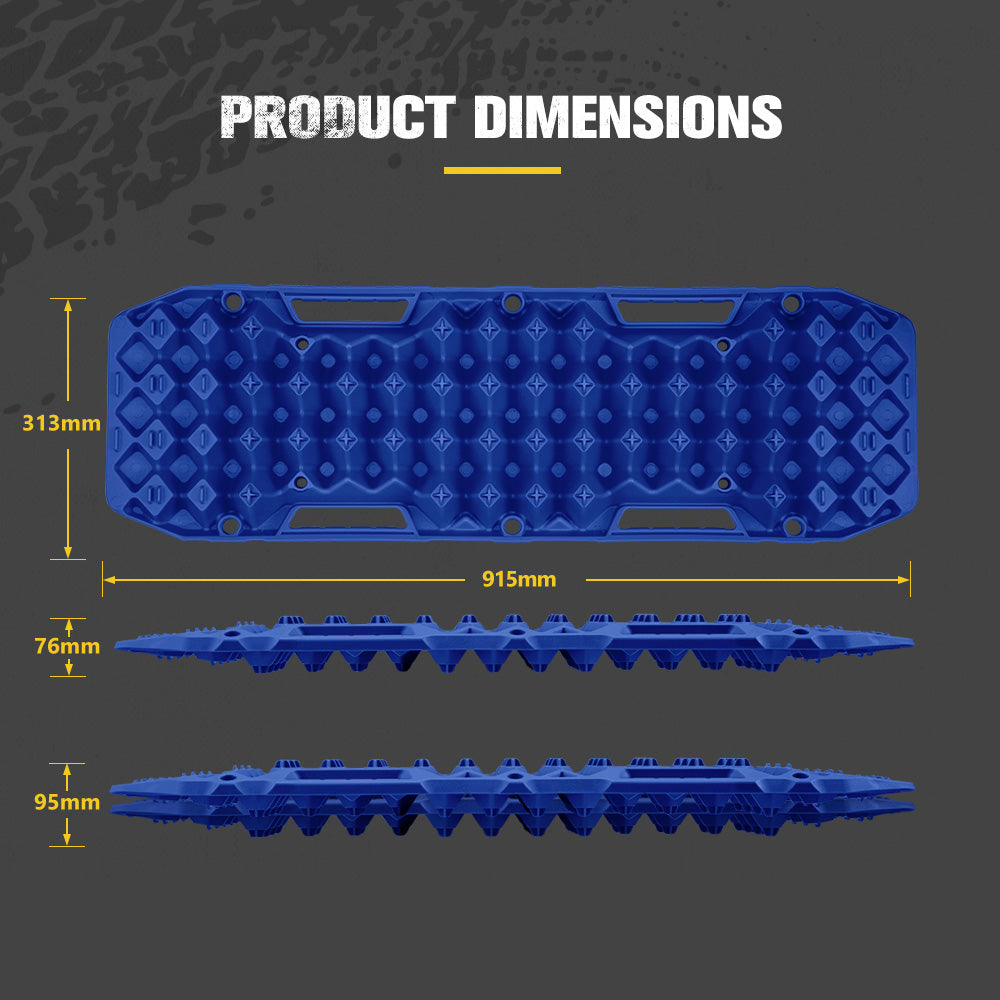 Bunker Indust 2PCS Recovery Tracks Board 10T Sand Mud Snow Traction Boards Blue