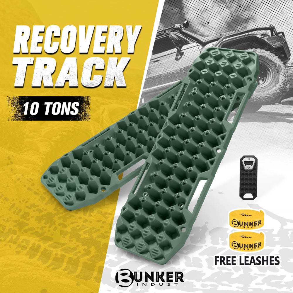 Bunker Indust 2PCS Recovery Tracks Board 10Ton Sand Mud Snow Traction Boards 4WD