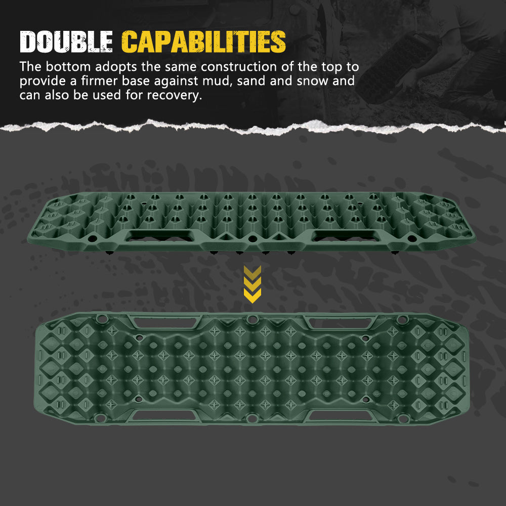 Bunker Indust 2PCS Recovery Tracks Board 10T Sand Mud Snow Traction Boards Green