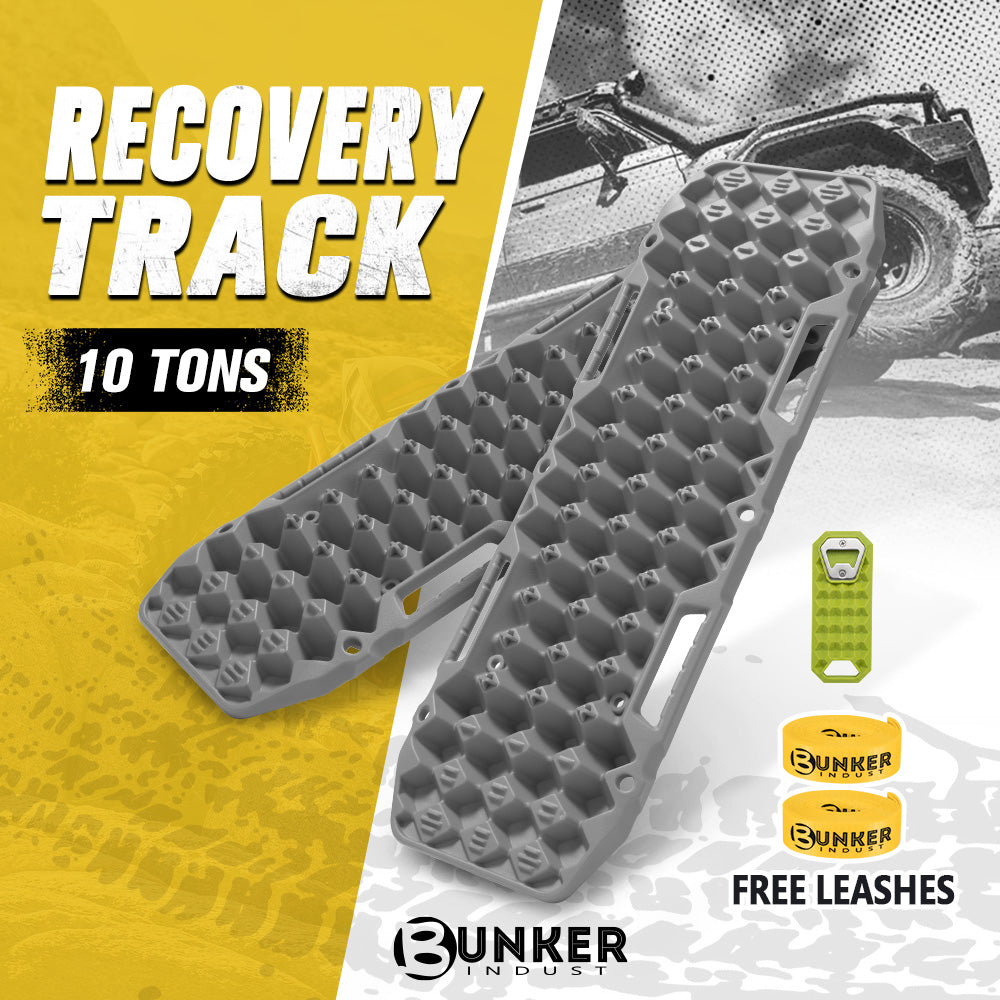 Bunker Indust 2PCS Recovery Tracks Board 10Ton Sand Mud Snow Traction Boards 4WD