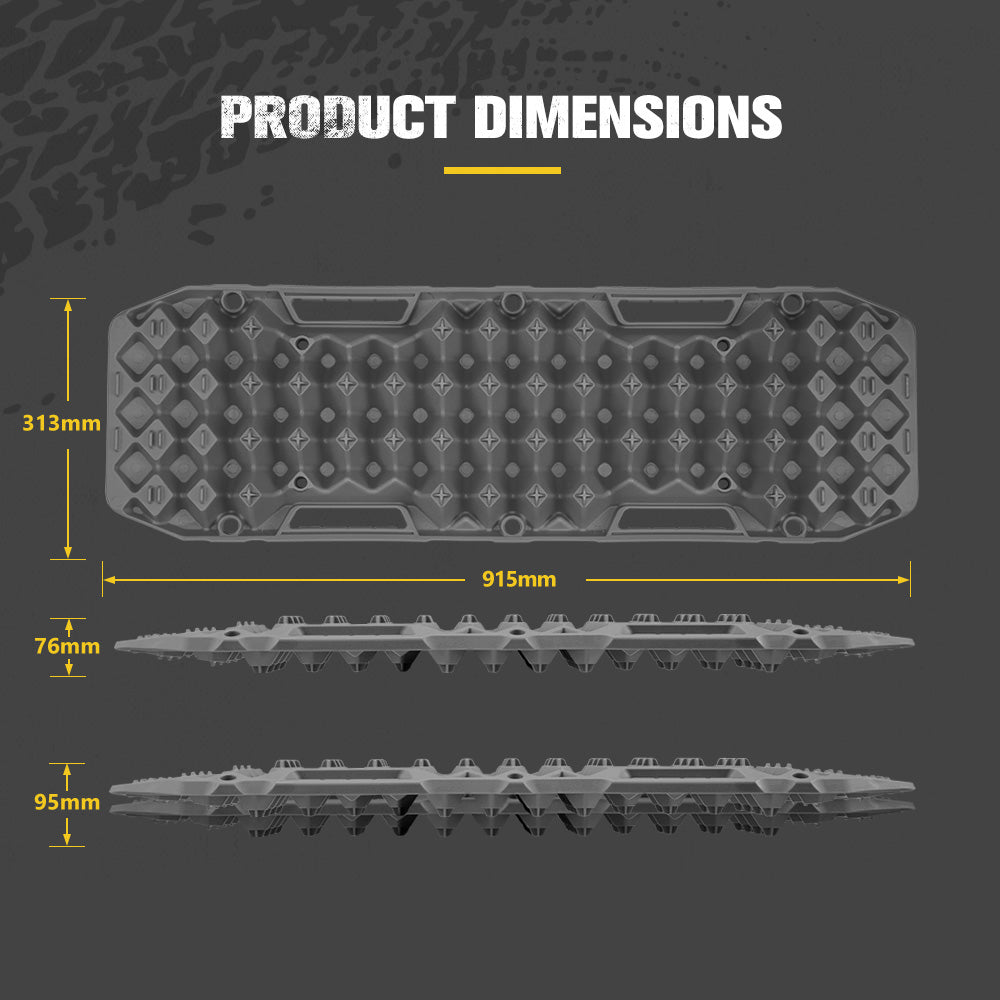 Bunker Indust 2PCS Recovery Tracks Board 10T Sand Mud Snow Traction Boards Grey
