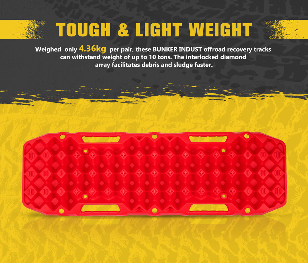 BUNKER INDUST Pair 10T Recovery Tracks Red - Sunyee