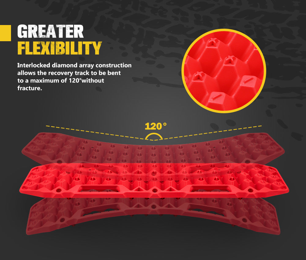 BUNKER INDUST Pair 10T Recovery Tracks Red - Sunyee