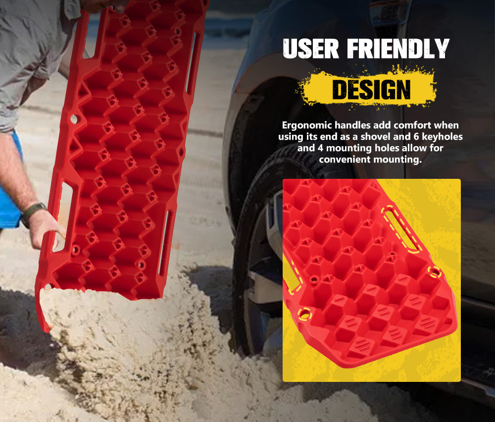 BUNKER INDUST Pair 10T Recovery Tracks Red - Sunyee