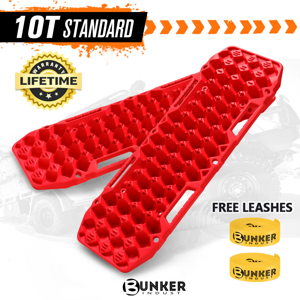 Bunker Indust 4WD Recovery Tracks /w Mounting Pins Jack Base Bag Snow Boards 4x4 - Sunyee