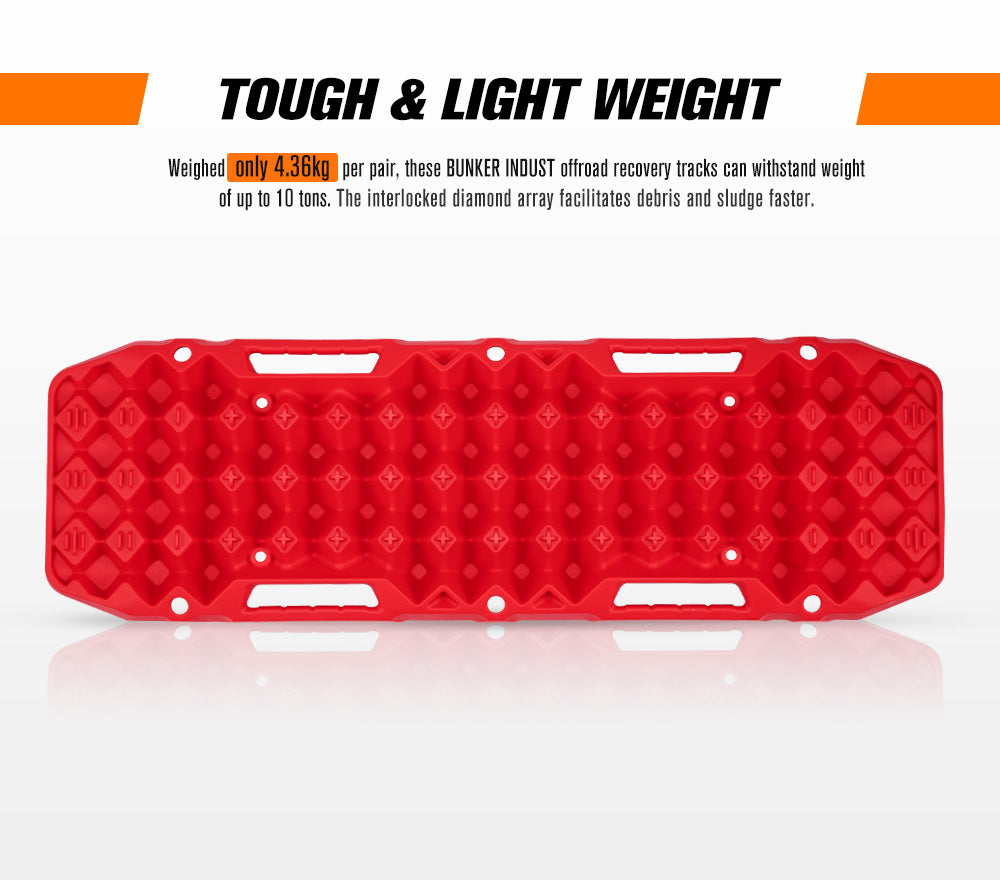 BUNKER INDUST Pair 10T Red Recovery Tracks /w 10 PCs Recovery Kit - Sunyee