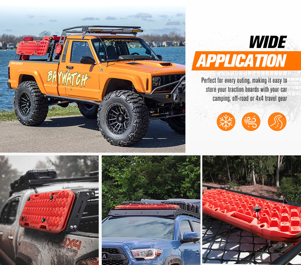 Bunker Indust Recovery Tracks Mounting Kit 4 Pins Track Holder Brackets Roof Rack Mounts - Sunyee