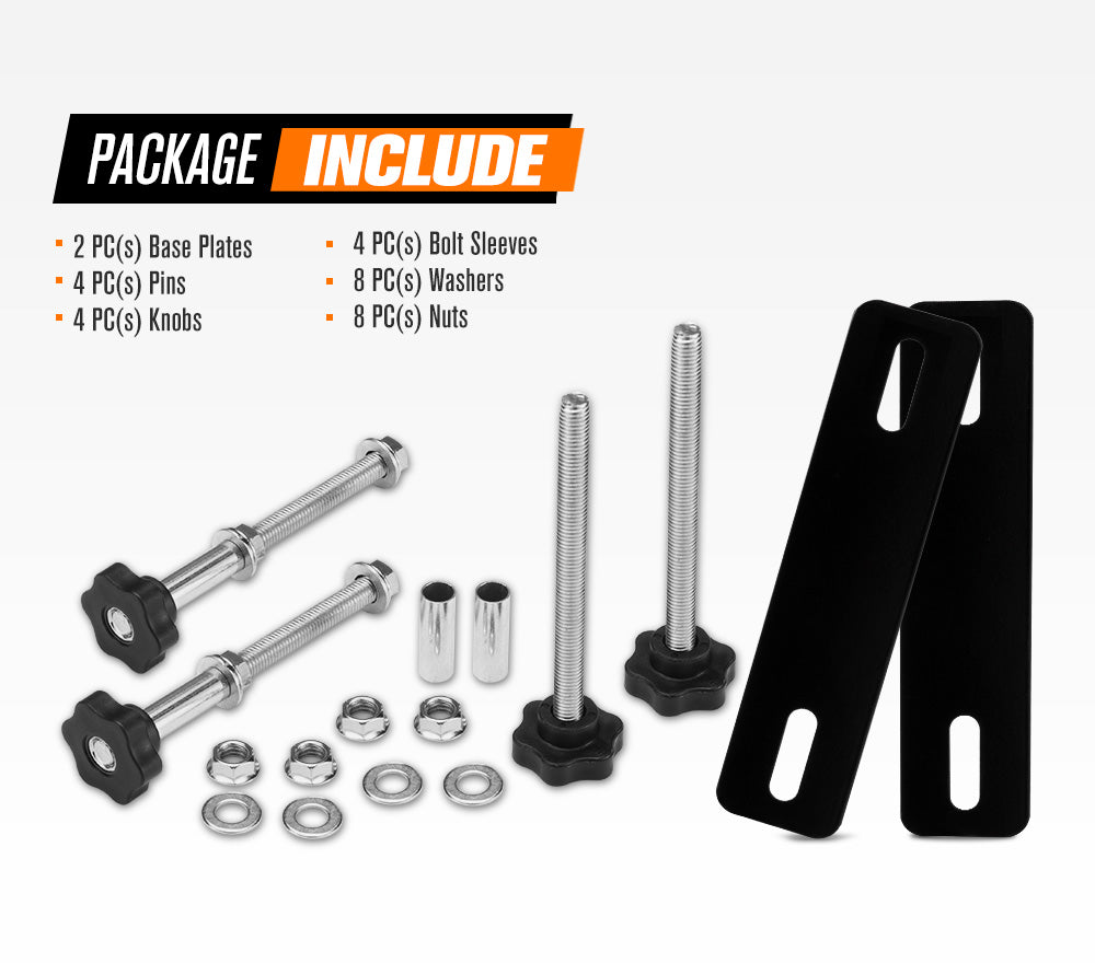 Bunker Indust Recovery Tracks Mounting Kit 4 Pins Track Holder Brackets Roof Rack Mounts - Sunyee