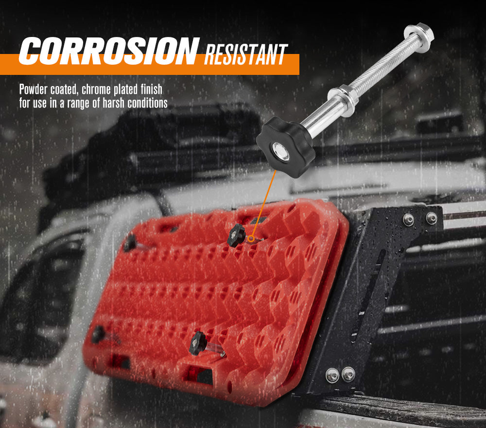 Bunker Indust Recovery Tracks Mounting Kit 4 Pins Track Holder Brackets Roof Rack Mounts - Sunyee